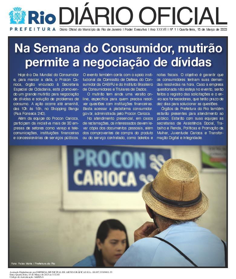 Imprensa Oficial - Prefeitura do Rio de Janeiro